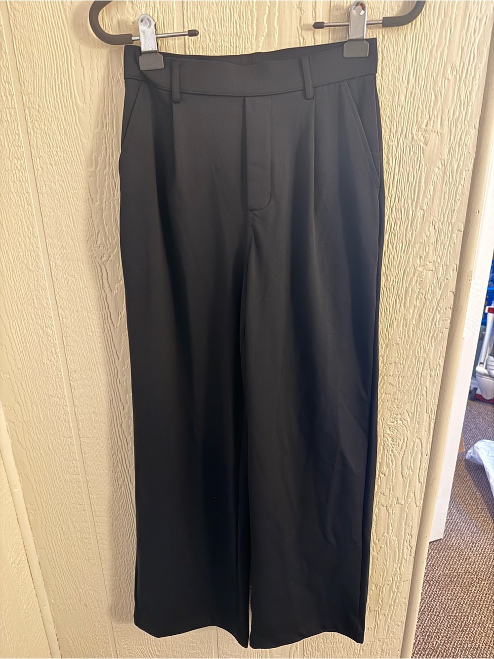 HALARA Black Wide-Leg High-Rise Trousers